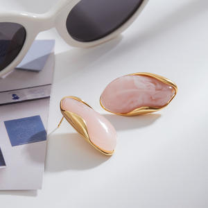 Wholesale Luxury Fadeless <b>Earrings</b> Autumn Winter Women Fashion Jewelry Stainless Steel <b>Resin</b> Stud <b>Earrings</b> - Product Image 6