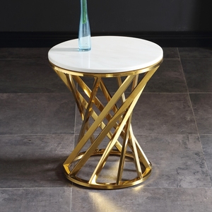 HYC-T304 Minimaliste lumière luxe canapé côté armoire salon <span class=keywords><strong>table</strong></span> <span class=keywords><strong>de</strong></span> <span class=keywords><strong>chevet</strong></span> en acier inoxydable <span class=keywords><strong>marbre</strong></span> petite <span class=keywords><strong>table</strong></span> basse pour hôtel - Product Image 3