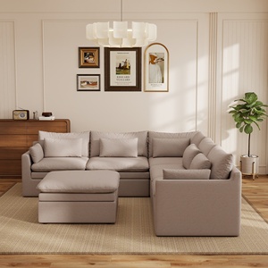 ATUNUS Modular Sectional Corner with <b>Pillow</b> Back Couch Cloud-Like Comfort Over Sized Upholstered Living Room Furniture - Product Image 3