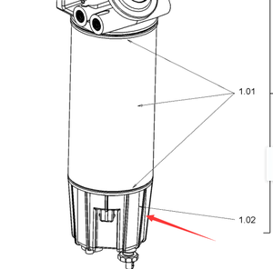 Filtre séparateur huile-eau, référence 2065058, pot filtrant 2054709 H3410 H3411 pour machine à fraiser Hamm Roller W100/W200, garantie 3 mois - Product Image 4