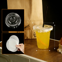 Gobelets jetables personnalisés de haute qualité avec logo imprimé, 100% recyclables en plastique PET, avec couvercle, pour jus et café