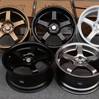 Llantas de Aleación Forjadas de 18, 19, 20, 21 Pulgadas, 5x114.3, 5x120, Color Oro Champán Pulido, Juego de 5 Radios, Diseño Cóncavo Profundo y Ligero