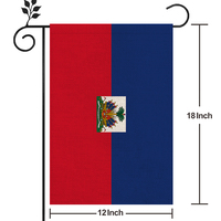 Drapeau d'Haïti en lin de haute qualité pour l'extérieur 12*18In Plus de styles au choix