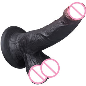 9-дюймовый чёрный гигантский толстый дилдо, секс-игрушка с уникальным реалистичным головкой, большой дилдо на присоске, взрослые игрушки, мягкий силиконовый дилдо для женщин - Product Image 1