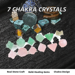 Juego de Placas de Cristal de Geometría Sagrada de los Sólidos Platónicos, Siete Chakras, Reiki, Curación, Piedra Natural Genuina Tallada, Gema, Feng Shui - Product Image 3