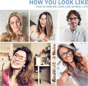 CCVOOブルーライトリーディングメガネ女性/男性スクエア眼鏡クリアPC/ACプラスチックフレームコンピュータアイチータークリアレンズ - Product Image 6