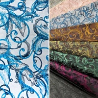 Tissu jacquard tissé double face 149 g/m² léger en polyester métallisé pour jupes et sacs