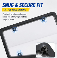 Support de plaque d'immatriculation de voiture en plastique incurvé étanche, norme américaine, avec cache, vente en gros, cadre de plaque d'immatriculation