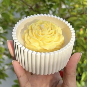 Taza de yeso flor aromaterapia vela taza cera hecha a mano fragancia creativa regalo decoración viento decoración del hogar - Product Image 4