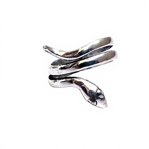 Anillo de serpiente Chapado en plata, de alta calidad, latón dorado, acabado hecho a mano, pulido - Product Image 6