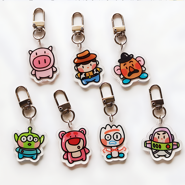 Keychain Manufacturer OEM ODM Key Chain Pendant Transparent Clear Charms Custom Acrylic Keychain Plastic Keyring Accessories