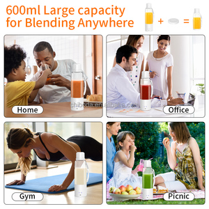 Blender portable USB 370W, 600 ml, 6 lames, 6000 mAh, rechargeable, avec certifications CE, RoHS, FCC, pour smoothies et jus de fruits frais - Product Image 4