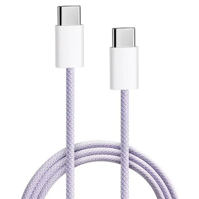 Hot Selling PD 60W 2m Nylon Braided Type C to C Cable for IPhone15 3A Fast Charging with TPE Jacket