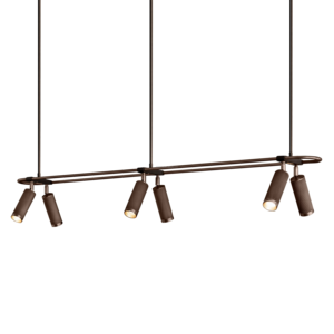 Modern <strong>Home</strong> Decor 6 <strong>Lights</strong> LED Spotlight Simple Wabi Sabi Dining Room Kitchen Island Brass Rectangular Linear Pendant <strong>Light</strong> - Product Image 2