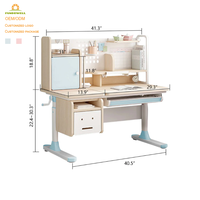 Bureau d'étude multi-rangements pour enfants, réglable en hauteur, ergonomique, table d'étude pour bébés, table pour enfants