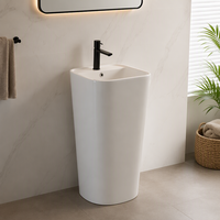 Vasque sur pied élégante en céramique pour salle de bain, vente en gros
