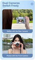 Cámara Profesional Alibaba 8K sin Espejo con Video de Alta Definición y Sensor CCD, Admite Espejo Frontal y Trasero para Selfies