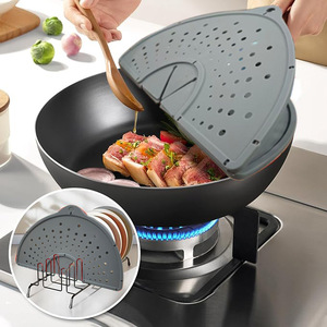 <span class=keywords><strong>Tapa</strong></span> de silicona plegable anti-derrame, protector contra <span class=keywords><strong>salpicaduras</strong></span> de aceite, <span class=keywords><strong>tapa</strong></span> de silicona a prueba de <span class=keywords><strong>salpicaduras</strong></span> para ollas, deflector de aceite para sartenes de hasta 12 pulgadas - Product Image 3