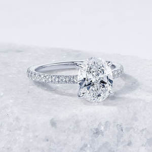 925 Серебряное 3 карата 8x10 мм 3 карата, 3 карата, овальное вырезное кольцо D цвета VVS1, женское классическое обручальное кольцо для женщин - Product Image 2