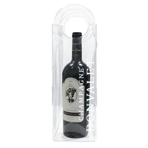 2023 Venda quente Bom Preço Logotipo Personalizado Plástico Garrafa De Vinho Presente Pvc Vinho Tote Cooler Bag