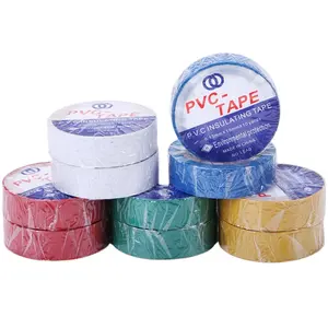 Profesional Pvc Isolatie Tape Zwart Wit Rood Geel Groen Blauw Beige Vinyl Tape