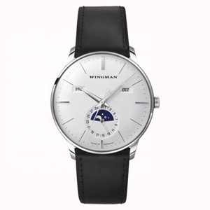 Reloj Mecánico de Hombre con Fase Lunar, Fecha y Correa de Cuero Genuino, Multifunción, para Negocios - Product Image 5