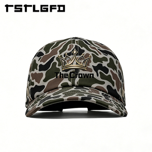 Custom Logo 6 Panel <b>Camo</b> Baseball <b>Cap</b> Wholesale Bulk Rubber Patch Curved Brim Hat Structured Manufacturer - Product Image 6