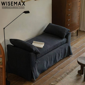 WISEMAX FURNITURE Set di Mobili Moderni per <span class=keywords><strong>Camera</strong></span> <span class=keywords><strong>da</strong></span> Letto, Divani in Tessuto di Lino, Panca, Sedia, Pouf Lungo, Poltrona Relax, Panca <span class=keywords><strong>da</strong></span> Letto - Product Image 6