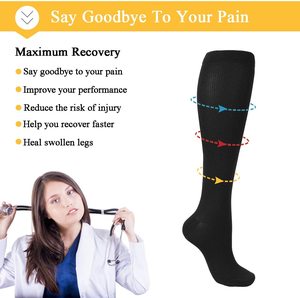 Compression <span class=keywords><strong>Bas</strong></span> Hommes Femmes Randonnée Chaussettes <span class=keywords><strong>de</strong></span> Course 20-30 MmHg Vol <span class=keywords><strong>Grossesse</strong></span> Gonflé Les Varices Marathon Sport Chaussettes - Product Image 4