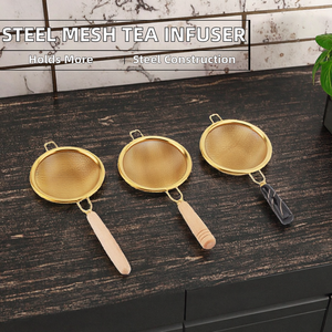 ตะแกรงกรองน้ำมันและน้ำผลไม้ แป้ง ชา ทำจากสแตนเลส 304 พร้อมด้ามจับไม้ขนาดใหญ่ - Product Image 2