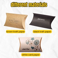 Boîte cadeau en forme de coussin, personnalisée avec logo, en papier couché brun 300 g/m², écologique, gaufrée, petite, pour bijoux et cosmétiques