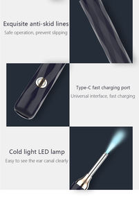 <span class=keywords><strong>Caméra</strong></span> otoscope médical sans fil connectée en WiFi <span class=keywords><strong>Nettoyeur</strong></span> <span class=keywords><strong>d</strong></span>'oreille électrique Outil de sélection <span class=keywords><strong>d</strong></span>'oreille de beauté intégré pour l'élimination du cérumen - Product Image 6