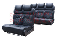 Asientos Plegables para Camioneta AutoLiuMa, Cómodos, de Cuero Sintético Nappa, Color Negro, Asiento Cama para RV, Asientos para 2 Personas, Kits Interiores, Banco Cama