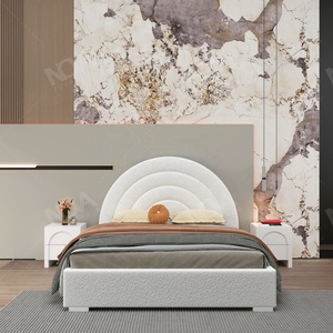 NOVA White Teddy Fabric Camas dobles Queen Crema tapizado King Size Bed Chambre a Coucher Juegos completos de dormitorio Muebles - Product Image 2
