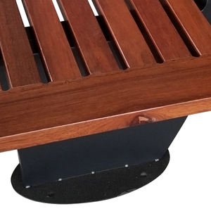 Chaise en bois carrée de <span class=keywords><strong>banc</strong></span> de patio en bois de jambe longue d'acier inoxydable de style moderne pour le parc extérieur de jardin et le lieu public pour diner - Product Image 3