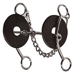 Mors de cheval Hackamore en acier inoxydable à 3 torsions, tige moyenne, modèle VI-HB, embout lisse, de la marque Veterinary Brittany Pozzi, vendu à l'unité. - Product Image 2