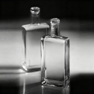 Botella de Whisky de Vidrio de Lujo Personalizada de 500 ml, 100 ml, 200 ml, con Fondo Plano, Tapa con Diseño de Montaña, para Licores - Product Image 1