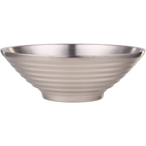 304 Stainless Steel Noodle Bowl Double Layer Insulated Conical Ramen Bowl For Home Use - Product Image 5