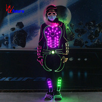 Costume de robot futuriste LED avec fil EL lumineux pour scène, idéal pour boîte de nuit, carnaval, spectacle de danse, événement, performance, fête, défilé