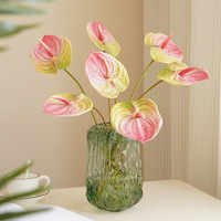 Décoration Végétale d'Intérieur : Plante en Pot, Anthurium Rouge à Tige Unique, Matériel d'Arrangement et Accessoire Réaliste Imprimé en 3D