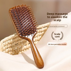 Peine de masaje de doble cara con cojín de aire y peine de madera de sándalo para el cuidado del cuero cabelludo, anticaída del cabello y salud del meridiano de la cabeza - Product Image 6