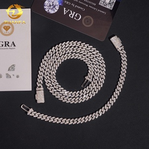 USA Local Stock Cuban <strong>Chain</strong> Moissanite Hip Hop Jewelry 6mm Moissanite Cuban Link <strong>Chain</strong> 925Silver Iced Out Cuban <strong>Bracelet</strong> for <strong>Men</strong> - Product Image 3