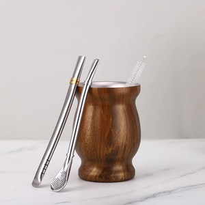 Vaso de Acero Inoxidable 304 de 8oz con Aislamiento de Doble Capa para Mate Argentino, Mini Taza Tipo Calabaza - Product Image 4