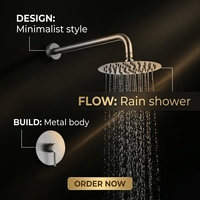 Robinet de Douche Mural en Acier Inoxydable 304 pour Hôtels de Luxe, Ensemble de Salle de Bain avec Mitigeur Monocommande Eau Chaude/Froide et Jet Doux Effet Pluie