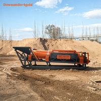 Trommel d'installation sur site pour l'or, machine de lavage d'or à grande échelle avec boîte de lavage et système anti-abrasion pour les dépôts alluvionnaires de rivière