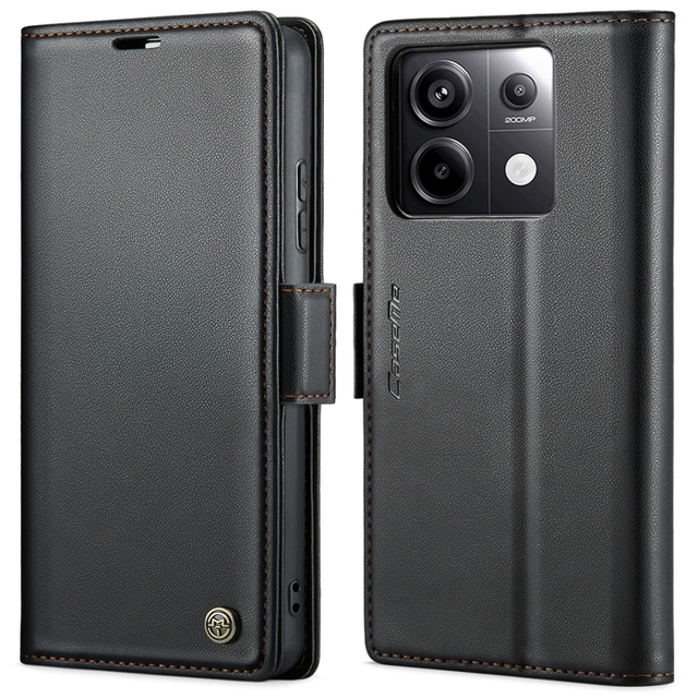 For Xiaomi Redmi Note 13 Pro 4G CaseMe 023 Butterfly Buckle Litchi Texture RFID Anti-theft Leather Phone Case