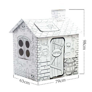 <span class=keywords><strong>Casa</strong></span> Giocattolo in Cartone in Vendita, Kit Fai-da-Te 3D con Penne per Colorare - Product Image 1