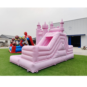 Popular Pink Girls Party Bouncy Castle Inflatable Pastel Bounce House with Slide Ball Pit for Children <b>Playground</b> - Product Image 4