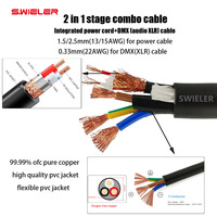 Câble de contrôle d'éclairage 2M Power Dmx 512 3pin 20a 13awg Hybrid Powercon Dmx Cable Stage Light Wire Xlr Connector DMX Hybrid Cable