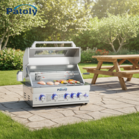 Nouvel Arrivage Usine - Barbecue Portable Premium 5 Brûleurs en Acier Inoxydable 304, Alimentation au Gaz Naturel (GN) avec Décapsuleur pour Camping et Pique-nique